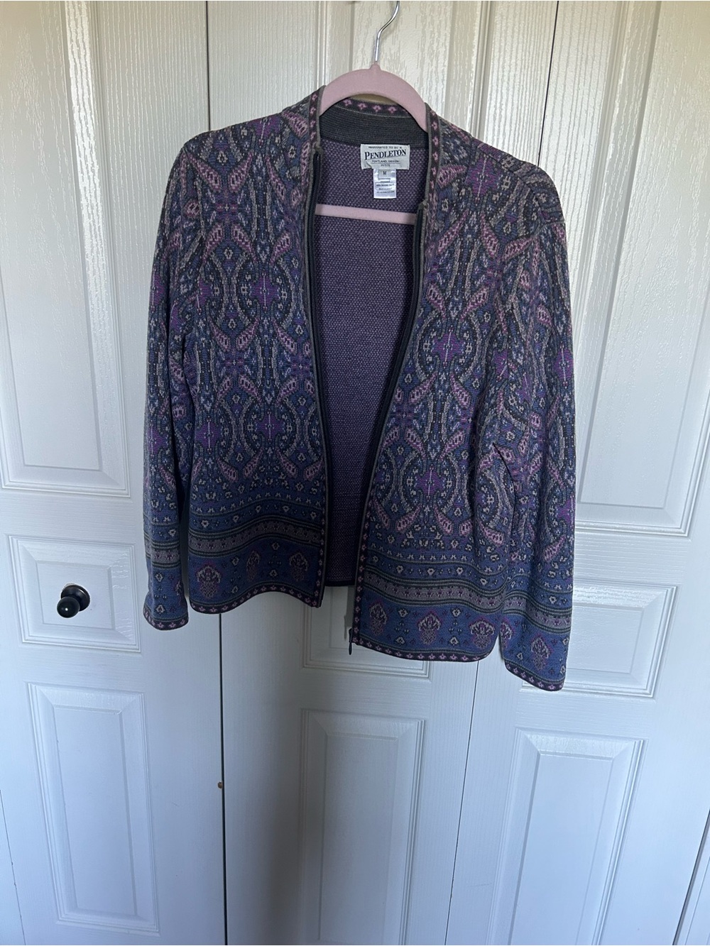 Pendleton Purple Patterned Zip Cardigan Jacket
